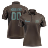 Custom Brown Blue Green Short-Sleeve Polo Shirt