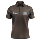 Custom Brown Light Blue Short-Sleeve Polo Shirt