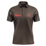 Custom Brown Coral Red Short-Sleeve Polo Shirt