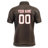 Custom Brown White Short-Sleeve Polo Shirt