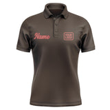 Custom Brown Copper Rose Short-Sleeve Polo Shirt