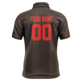 Custom Brown Orange Red Short-Sleeve Polo Shirt