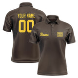 Custom Brown Gold Short-Sleeve Polo Shirt