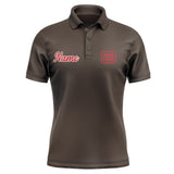 Custom Brown Red Short-Sleeve Polo Shirt