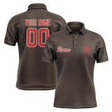 Custom Brown Red Short-Sleeve Polo Shirt