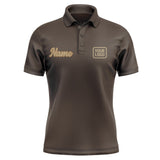 Custom Brown Light Khaki Short-Sleeve Polo Shirt