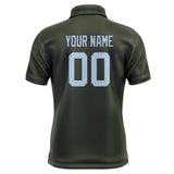 Custom Olive Light Blue Short-Sleeve Polo Shirt
