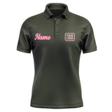 Custom Olive Light Pink Short-Sleeve Polo Shirt