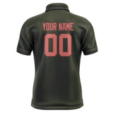 Custom Olive Copper Rose Short-Sleeve Polo Shirt