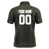 Custom Olive White Short-Sleeve Polo Shirt