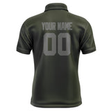 Custom Olive Dark Grey Short-Sleeve Polo Shirt