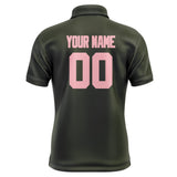 Custom Olive Light Pink Short-Sleeve Polo Shirt