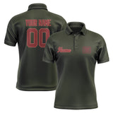 Custom Olive Crimson Red Short-Sleeve Polo Shirt