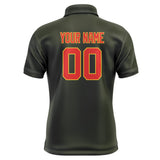 Custom Olive Orange Red Short-Sleeve Polo Shirt