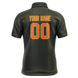 Custom Olive Orange Short-Sleeve Polo Shirt
