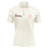 Custom Cream Light Pink Short-Sleeve Polo Shirt