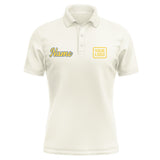 Custom Cream Gold Short-Sleeve Polo Shirt