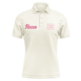 Custom Cream Light Pink Short-Sleeve Polo Shirt