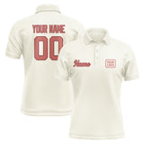 Custom Cream Copper Rose Short-Sleeve Polo Shirt