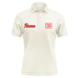 Custom Cream Orange Red Short-Sleeve Polo Shirt
