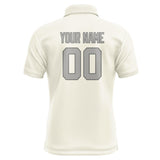 Custom Cream Gray Short-Sleeve Polo Shirt