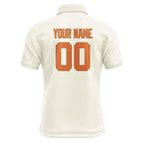 Custom Cream Orange Short-Sleeve Polo Shirt
