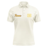 Custom Cream Gold Short-Sleeve Polo Shirt