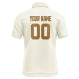 Custom Cream Khaki Short-Sleeve Polo Shirt