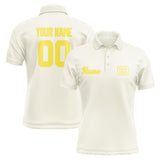 Custom Cream Light Yellow Short-Sleeve Polo Shirt