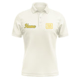 Custom Cream Gold Short-Sleeve Polo Shirt