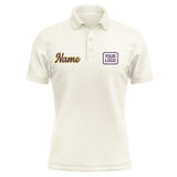 Custom Cream Purple Short-Sleeve Polo Shirt
