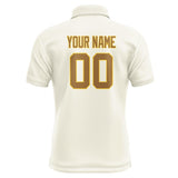 Custom Cream Khaki Short-Sleeve Polo Shirt