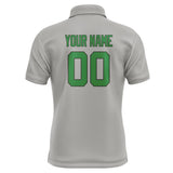 Custom Gray Emerald Green Short-Sleeve Polo Shirt