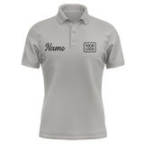 Custom Gray Black Short-Sleeve Polo Shirt