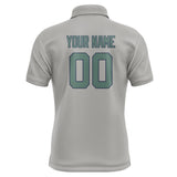 Custom Gray Blue Green Short-Sleeve Polo Shirt