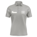 Custom Gray White Short-Sleeve Polo Shirt