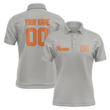 Custom Gray Orange Short-Sleeve Polo Shirt