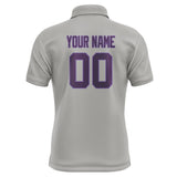 Custom Gray Purple Short-Sleeve Polo Shirt
