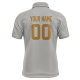 Custom Gray Khaki Short-Sleeve Polo Shirt
