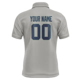 Custom Gray Blue Short-Sleeve Polo Shirt