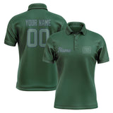 Custom Green Blue Green Short-Sleeve Polo Shirt
