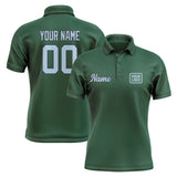 Custom Green Light Blue Short-Sleeve Polo Shirt