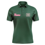 Custom Green Light Pink Short-Sleeve Polo Shirt