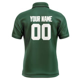 Custom Green White Short-Sleeve Polo Shirt