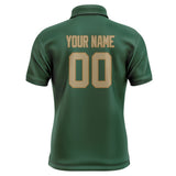Custom Green Light Khaki Short-Sleeve Polo Shirt