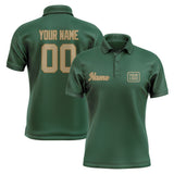 Custom Green Light Khaki Short-Sleeve Polo Shirt