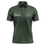 Custom Dark Green Dark Grey Short-Sleeve Polo Shirt