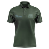 Custom Dark Green Blue Green Short-Sleeve Polo Shirt