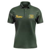 Custom Dark Green Gold Short-Sleeve Polo Shirt