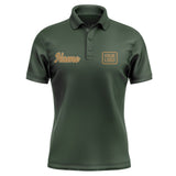 Custom Dark Green Khaki Short-Sleeve Polo Shirt